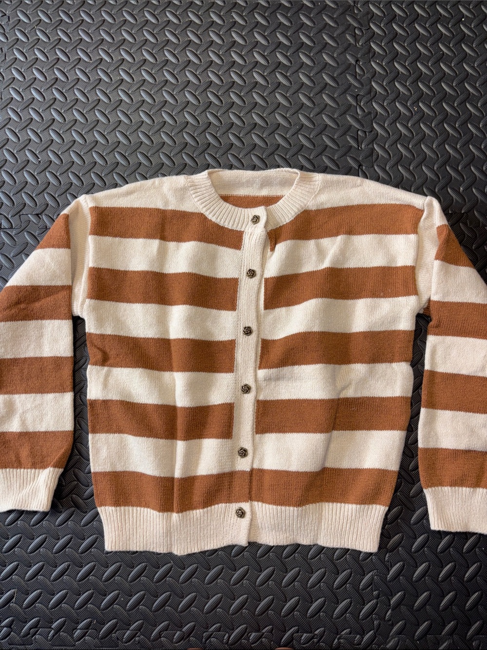 New Women’s Knit Striped Cardigan Sweater